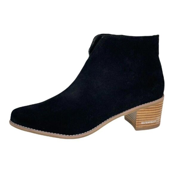 Aqua College Womens Emily Black Suede Waterproof Black Ankle Boots Size 11 M - Picture 2 of 5